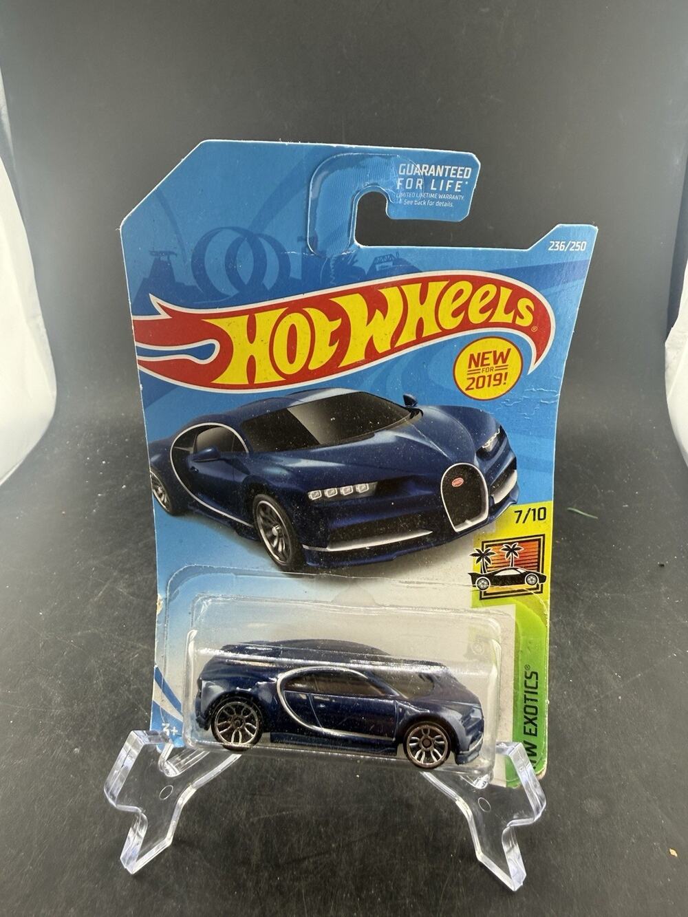 New- Hot Wheels- HW Exotics- ‘16 Bugatti Chiron- Dark Blue-7/10- 236/250- 2019